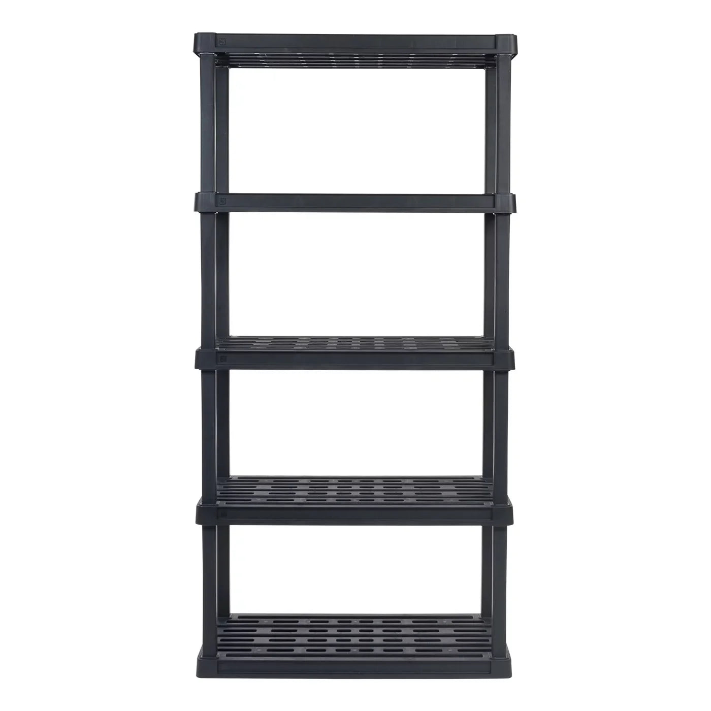 IRIS USA 5-Tier Large Plastic Rack Storage Shelf with 500 lb. Total Capacity, Black