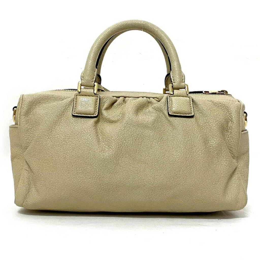 Pre-Owned Loewe 2way Gold Lame Anagram Leather LOEWE Boston Handbag Champagne Women's (Good)