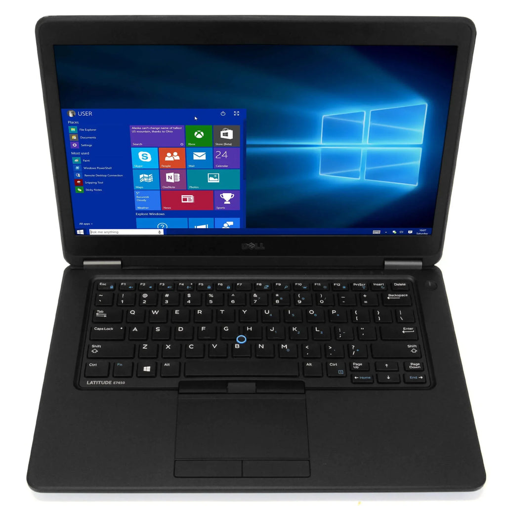 Latitude E7450 Notebook Computer, 2.90 GHz i5 Dual Core Gen 5, 8GB DDR3 RAM, 500GB Hard Disk Drive (HDD) SATA Hard Drive, Windows 10 Home 64Bit, 14" Monitor Refurbished