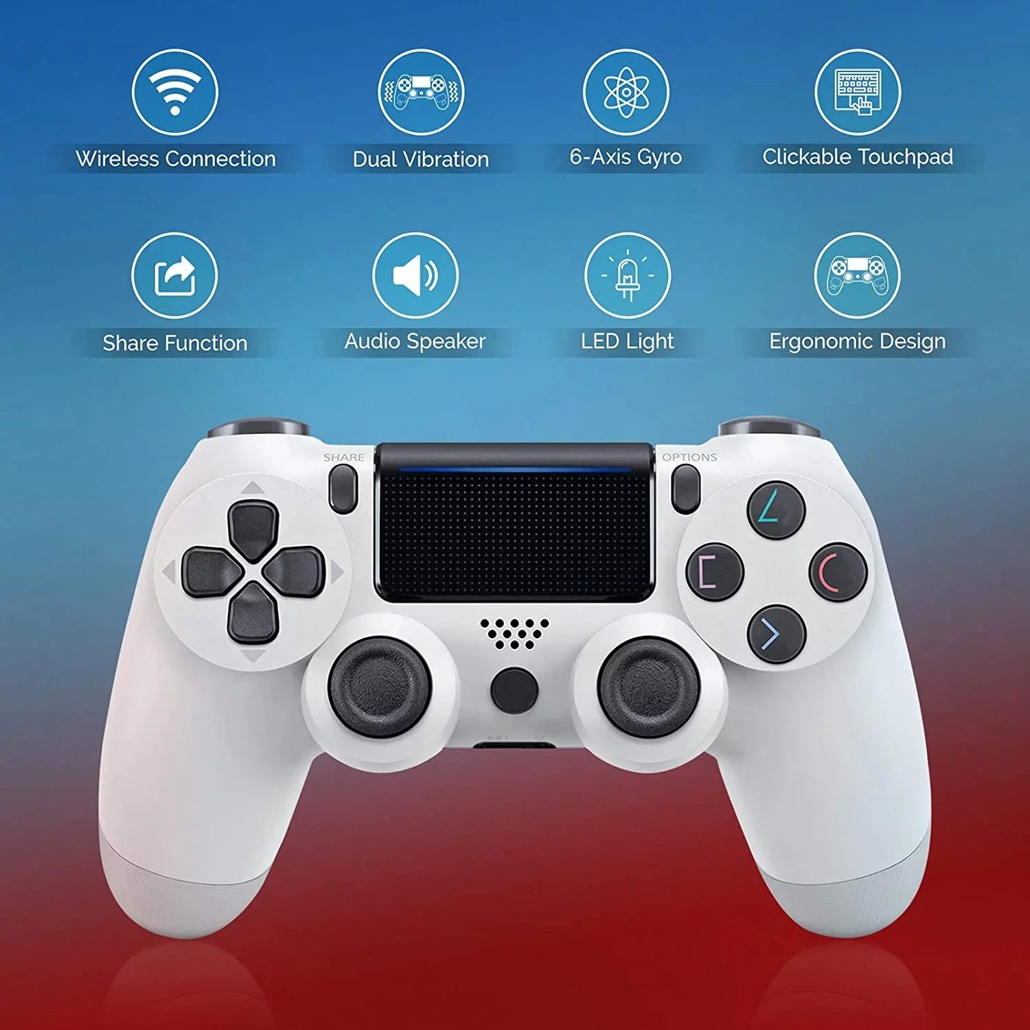 PRO Wireless GamePad Compatible with Galaxy S22 Ultra 5G Controller Plus 1,000 Battery/Built-In Speaker/Gyro/Remote BlueTooth Slim (White)