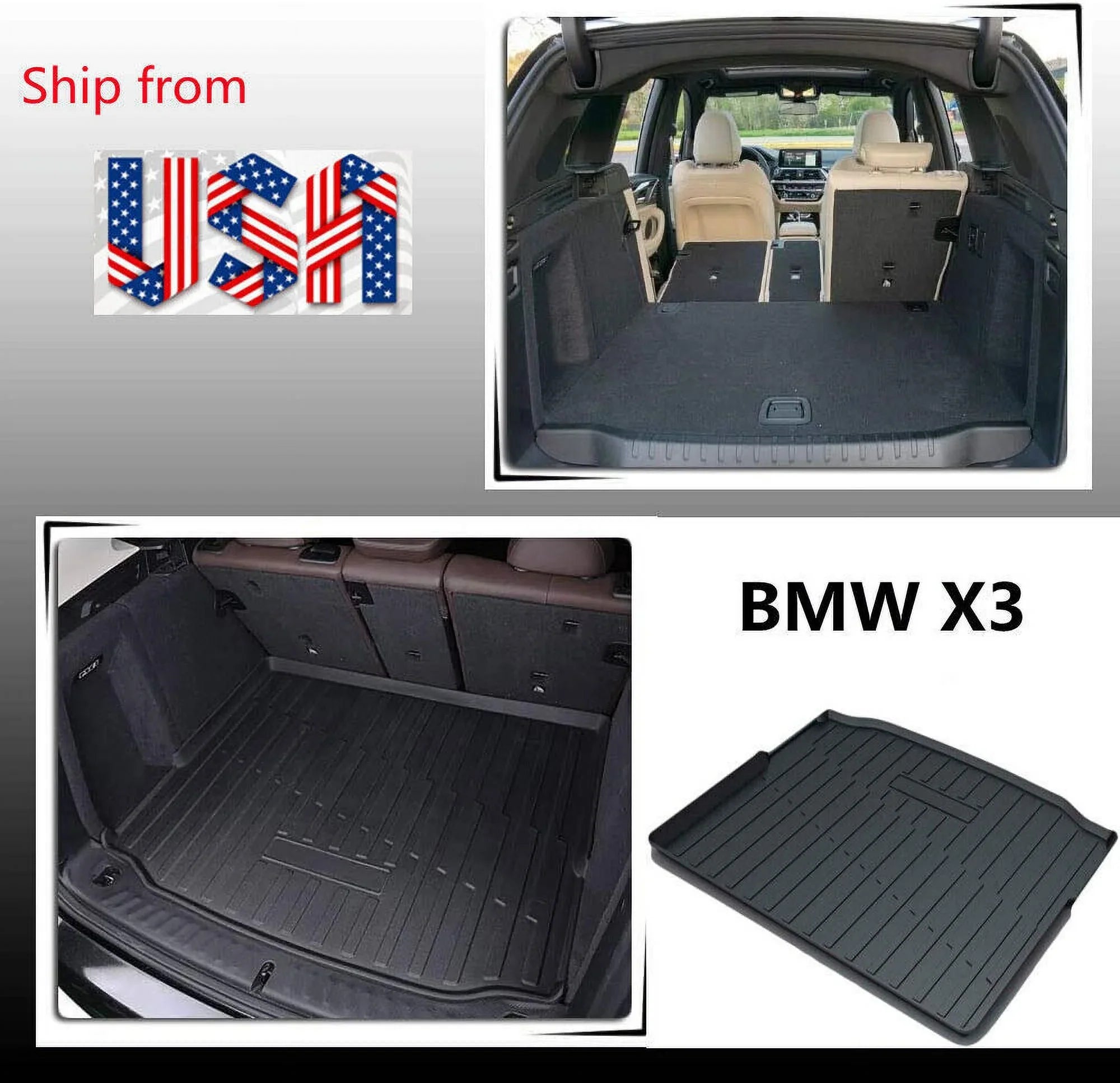 All Weather Protection Cargo Liner Cargo Trunk Mat for 2018-2023 BMW X3 Non 30e