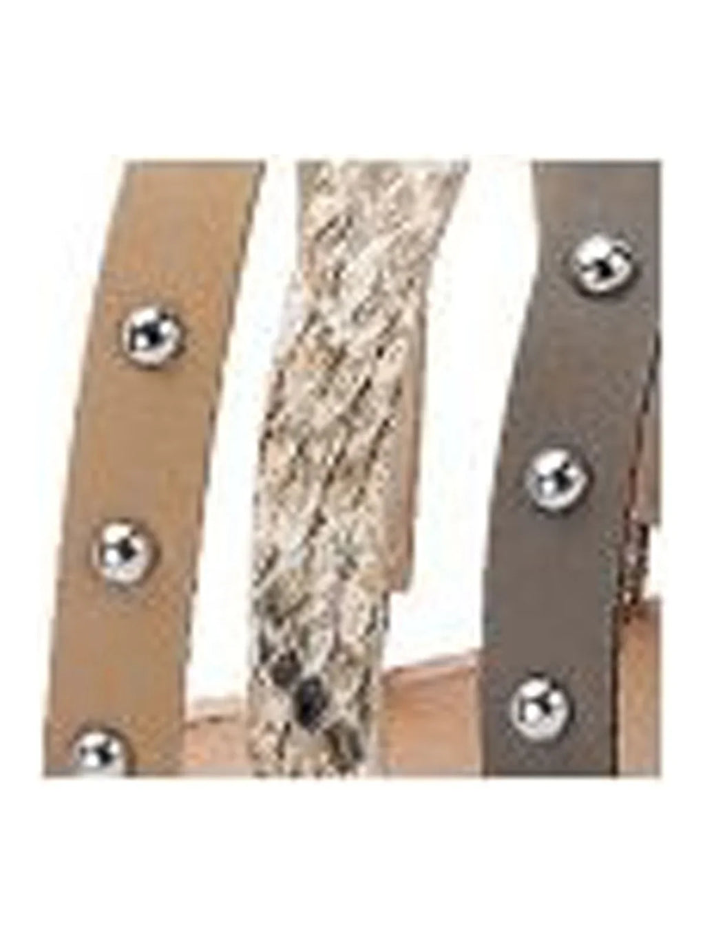 DOLCE VITA Womens Beige Snake Toe-Loop Strappy Studded Kaylee Square Toe Wedge Slip On Slide Sandals Shoes 6.5 M