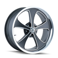 Ridler 645 20X8.5 5X114.3 0Et 83.82Cb Matte Black/Machined Face/Polished Lip