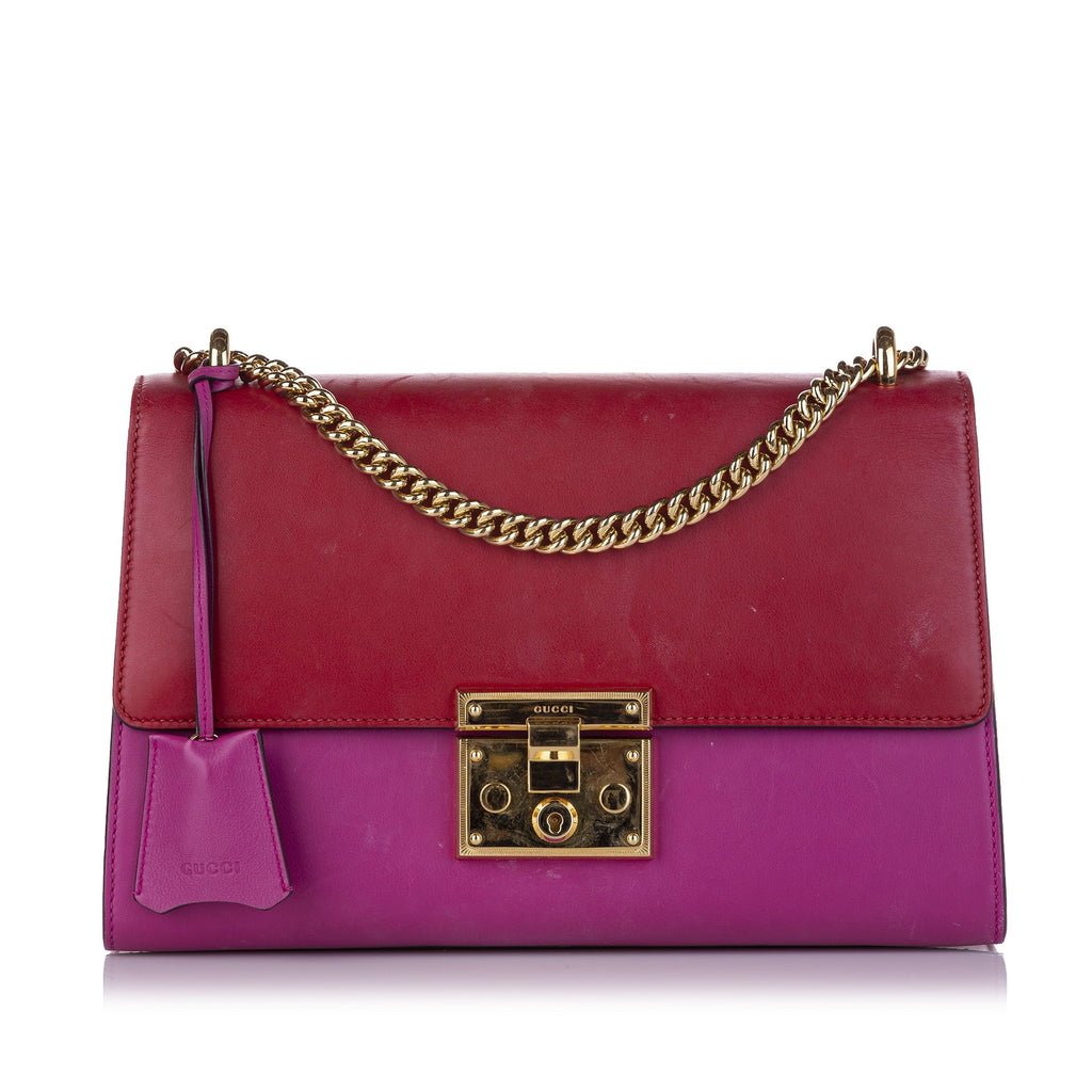 Pre-Owned Gucci Small Padlock Crossbody Bag Calf Leather Red Women (Good)