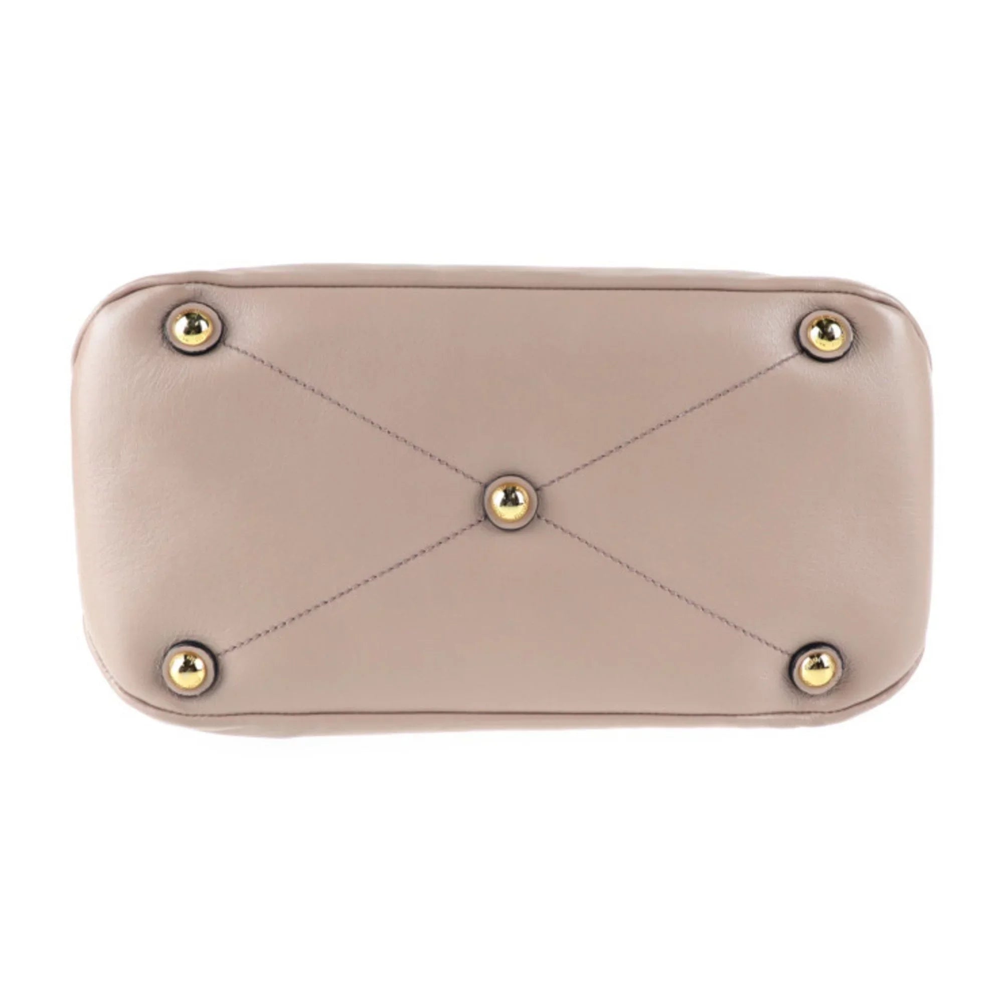 Pre-Owned Miu Miu MIUMIU handbag RN1079 leather CAMMEO pink beige 2WAY (Good)