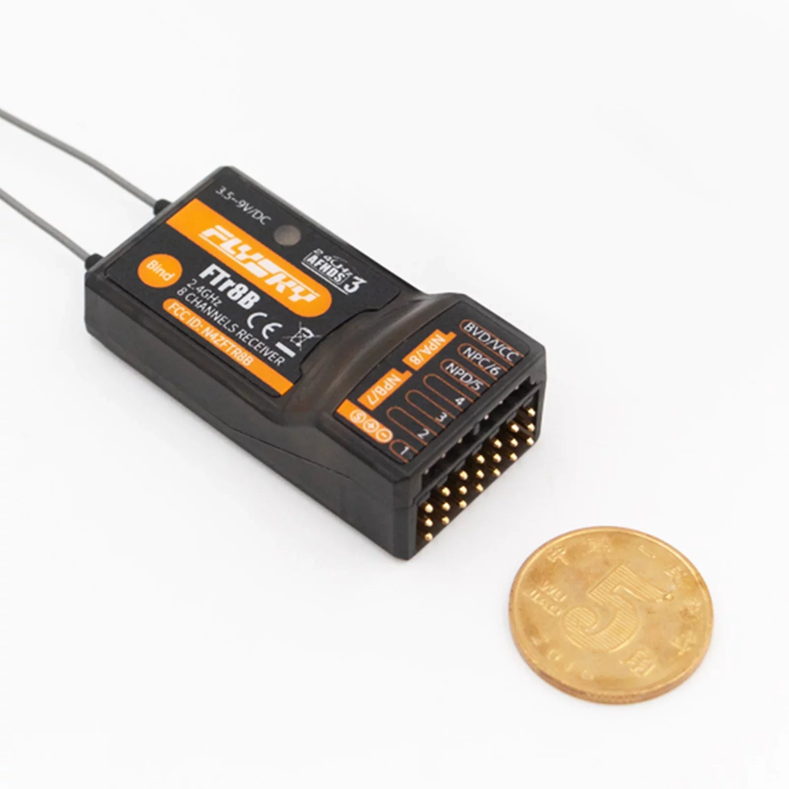 FTr8B 2.4GHz 8CH Receiver for RC Airplane Helicopter Fixed Wing Glider Engineering Vehicle Drone Dual PWMPPMi.BUSS.BUS Output Compatible with AFHDS3 Transmitters RF Modules PL18 NB4