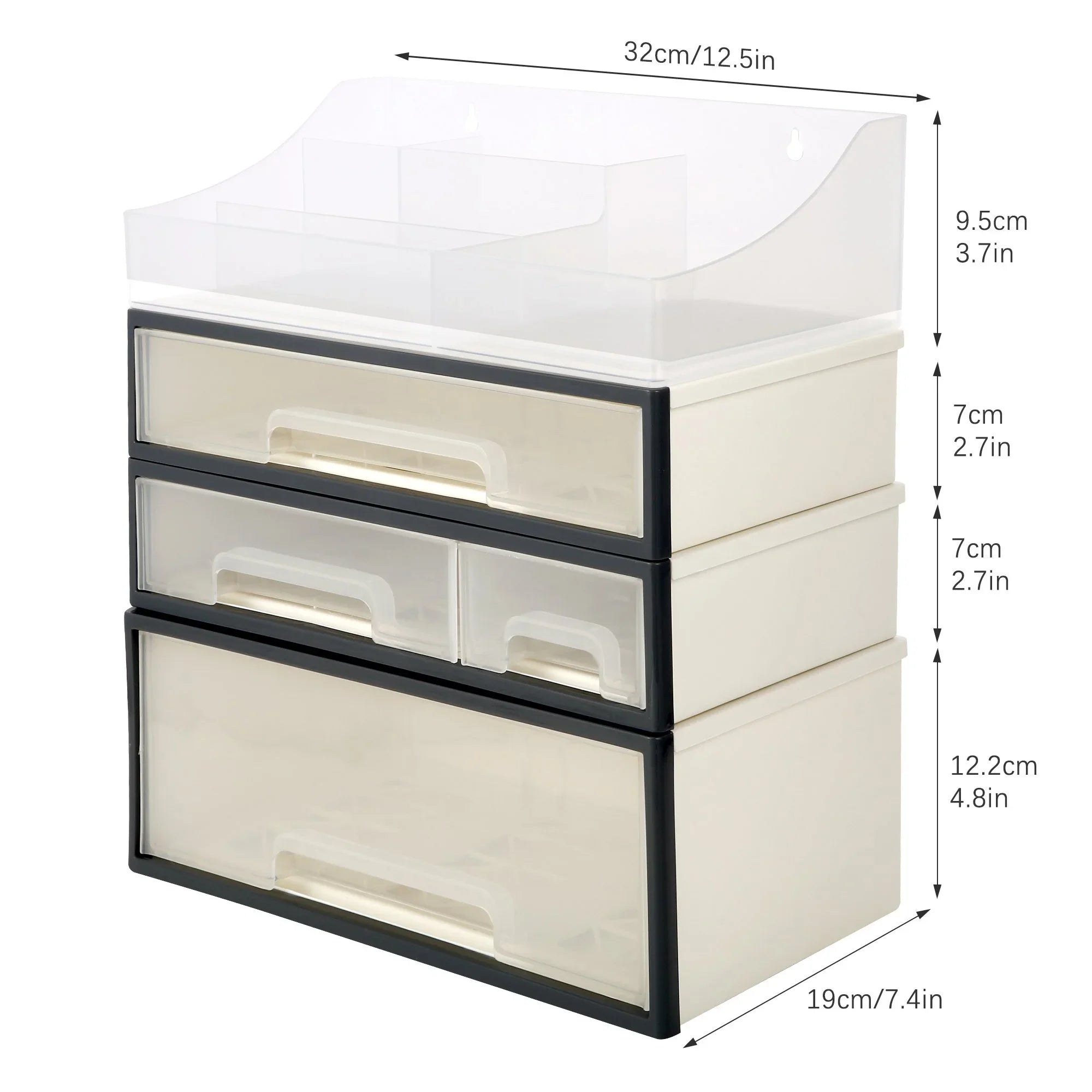 Organize storage box for multi-scene use, ROSELIFE [TFAC] Desktop Organizer, 4 Pieces, 4 Drawers, 5 Slots, Transparent