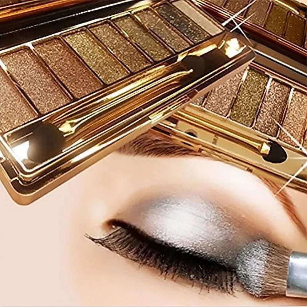 Sparkle Eyeshadow Palette&9 Colors Shimmer Makeup Palette & Makeup Cosmetic Brush Set &Gold Glitter Eyeshadow Palette Highly Shining Pigmented Diamond Eyeshadow&9 Color Eyeshadow 6# (1pc)