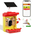 Hummingbird Feeder with Camera for Outdoor Hummingbird Smart Bird Feeder Camera Auto-Video Capture,Birdwatching Up-Close,AI Identify 350+ Species, 2 Wooden House, Attract More Hummingbird Unique Gift
