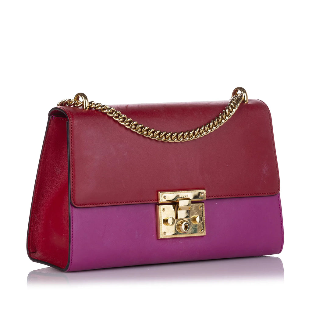 Pre-Owned Gucci Small Padlock Crossbody Bag Calf Leather Red Women (Good)