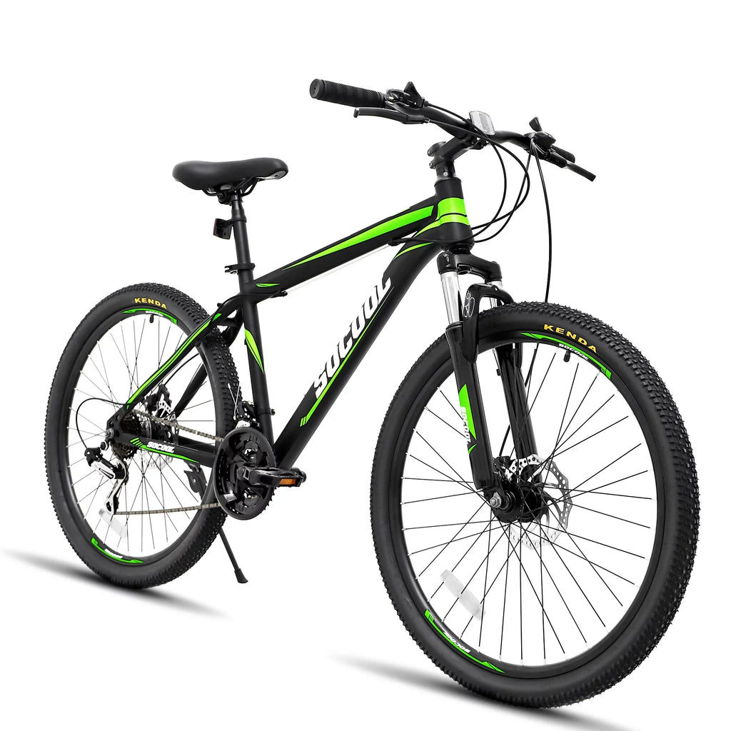 Mountain Bike 21 Speed 26 Inches Dual Suspension Folding Bike Dual Disc Brake MTB Bicycle, Black, BK2231YZ