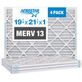 Aerostar 19 7/8x21 1/2x1 MERV 13, Pleated Air Filter, 19 7/8 x 21 1/2 x 1, Box of 4, Made in the USA