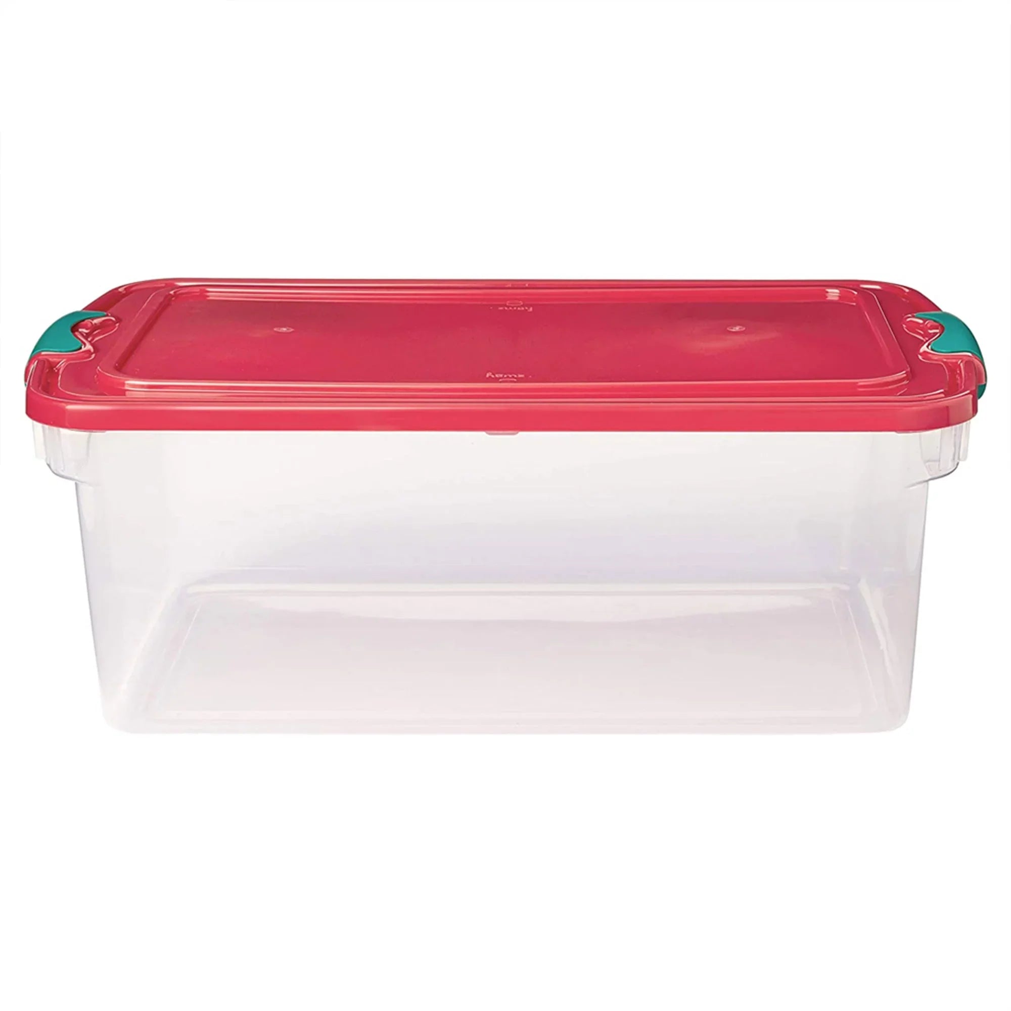 Homz 64 Quart Holiday Decor Plastic Storage Bin with Latching Lid, 6 Pack