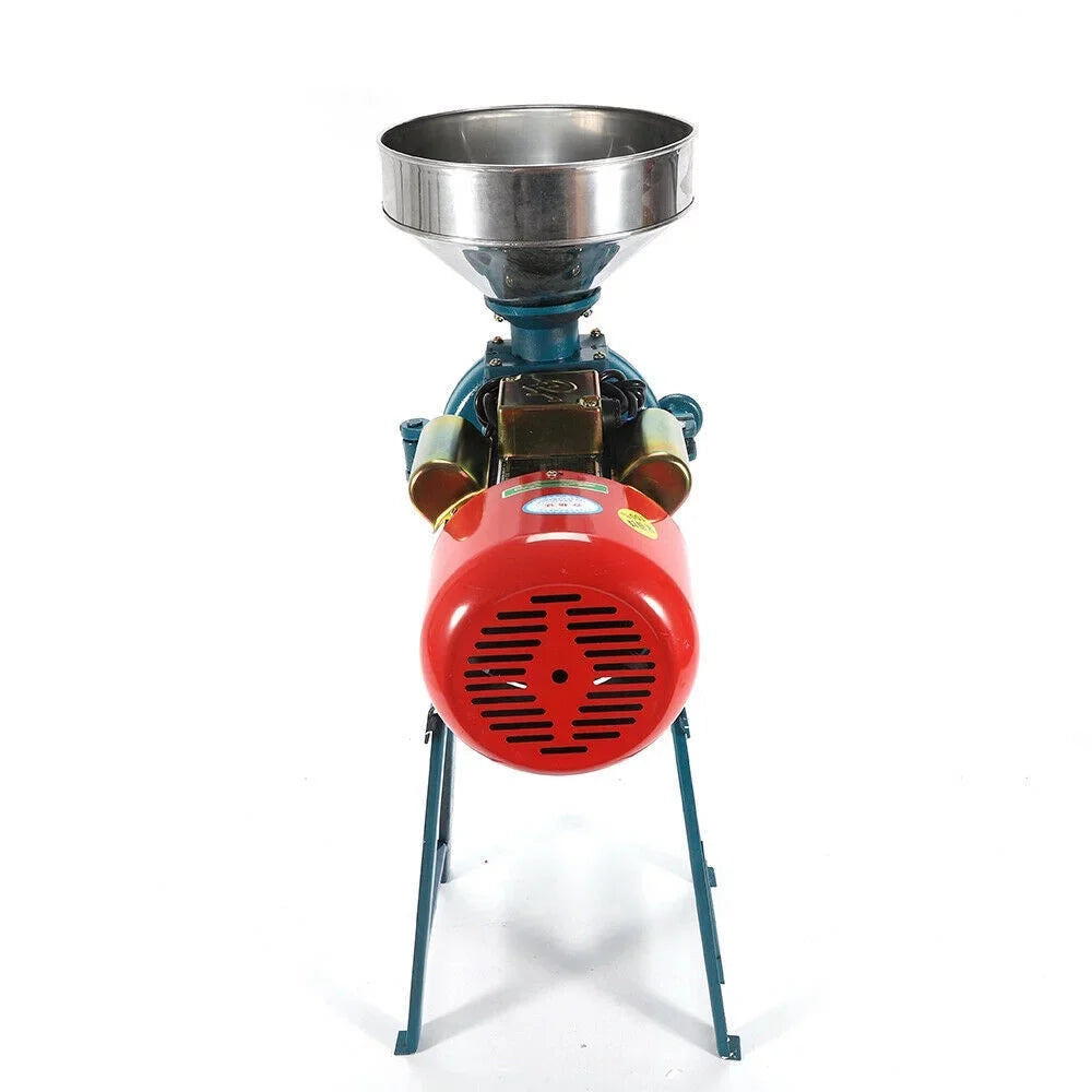 ZhdnBhnos 2200W 220V Electric Grain Flour Grinder Mill Commercial Heavy Duty Corn Wheat Cereal Dry Feed Grinder Pulverizer Machine w/ Funnel 1400r/Min
