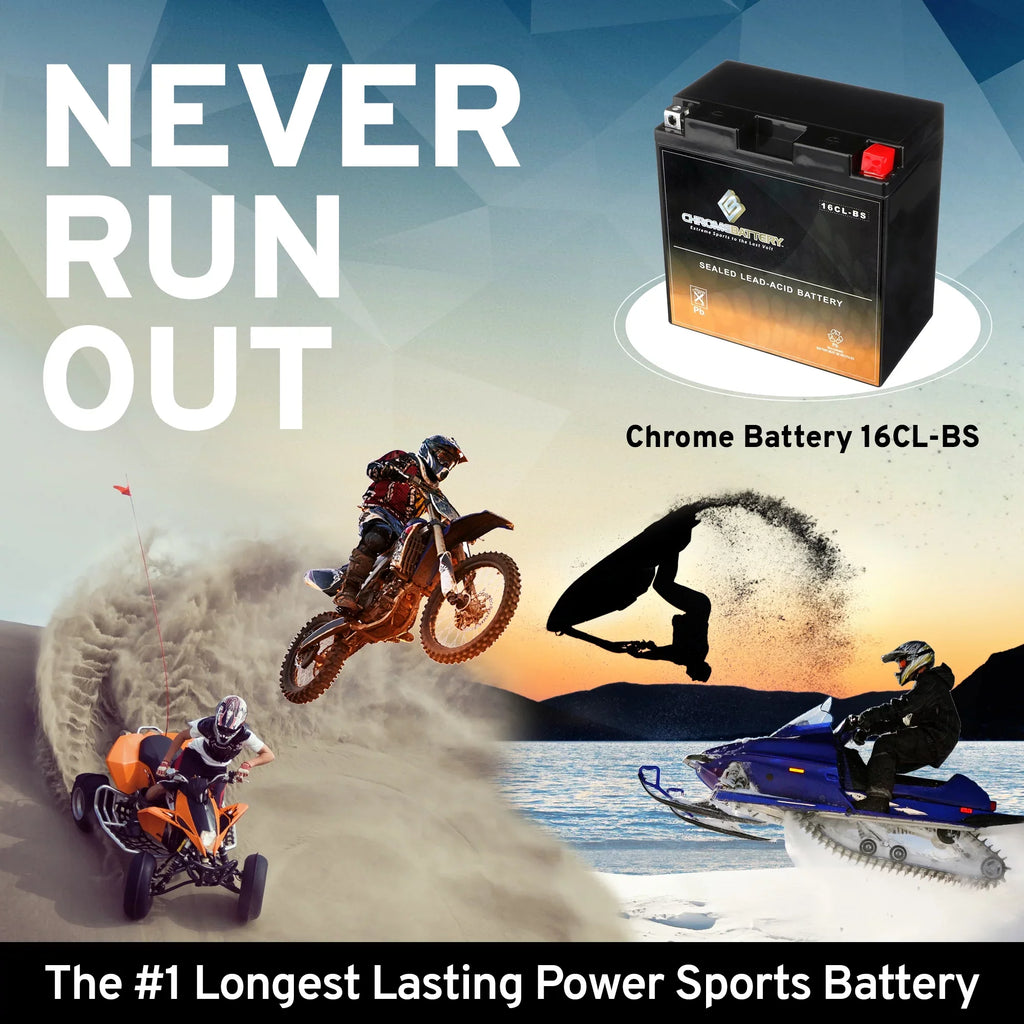 Chrome Battery Yb16cl-bs Jet Ski Battery for Kawasaki Js650 Sx Cc 87-'95