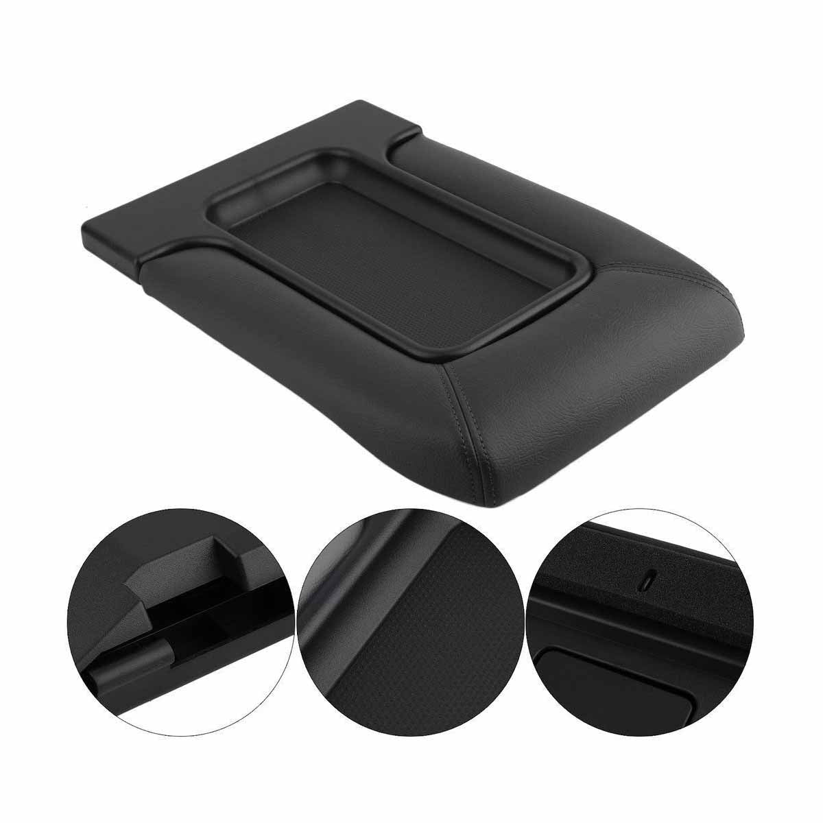 Center Console Black Fit For 1999-2007 Silverado Sierra 1500 2500 19127364 Lid Armrest Latch