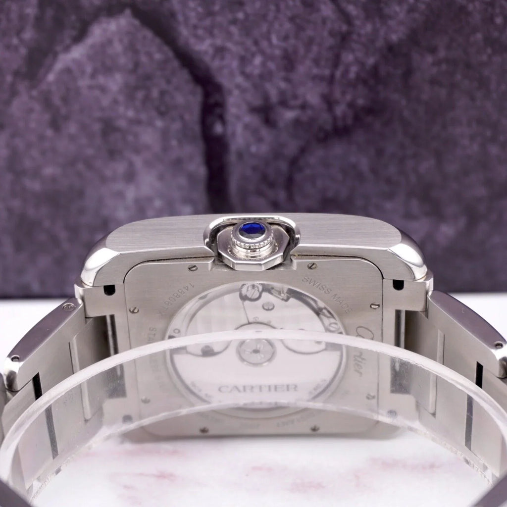 Cartier Tank Anglaise 37mm by 49mm Stainless Steel Mens Watch Silver Dial 3507