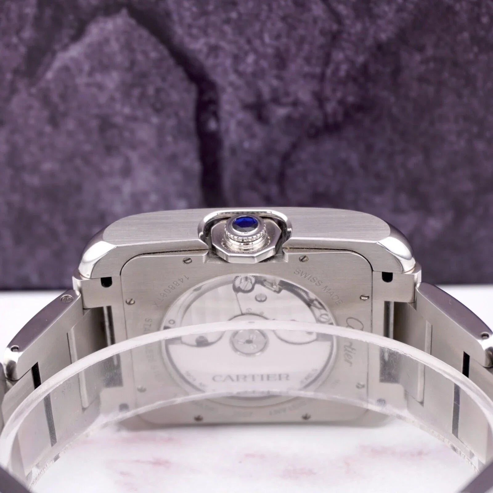Cartier Tank Anglaise 37mm by 49mm Stainless Steel Mens Watch Silver Dial 3507