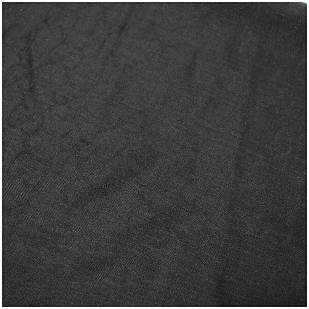 Pre-Owned Gucci Wool x Silk Stole Shawl Rectangular Black GG Pattern 165904 GUCCI Women's (Good)