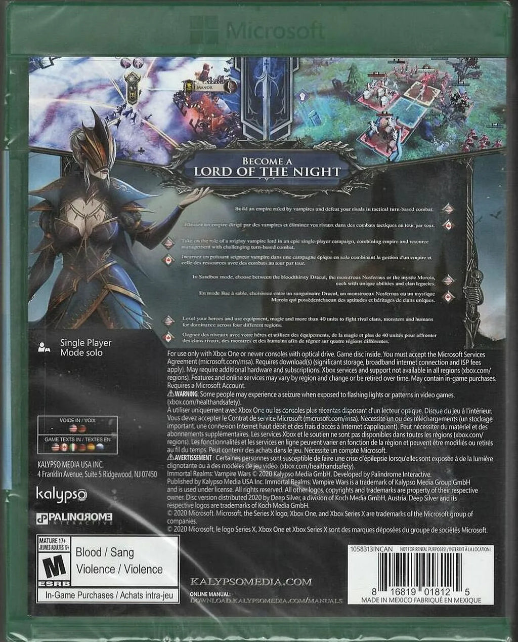 Immortal Realms: Vampire Wars Xbox One (Brand New Factory Sealed US Version) Xbo