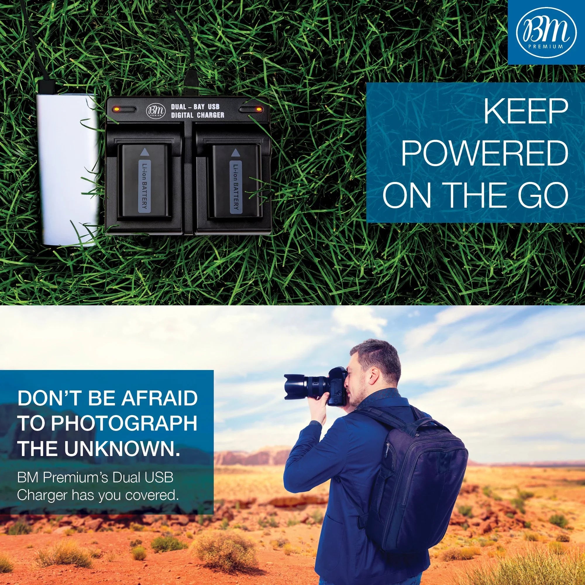 BM 2 NP-FW50 Batteries and Dual Charger for DSC-RX10 II, III, IV Alpha 7 a7 A7 II a7R A7s II a3000 a5000 a6000 A6100 a6300 a6400 a6500 Cameras