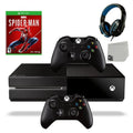 Xbox One Original 500GB Gaming Console Black Headset 2 Controller Included With Spider-Man Game BOLT AXTION Bundle Like New