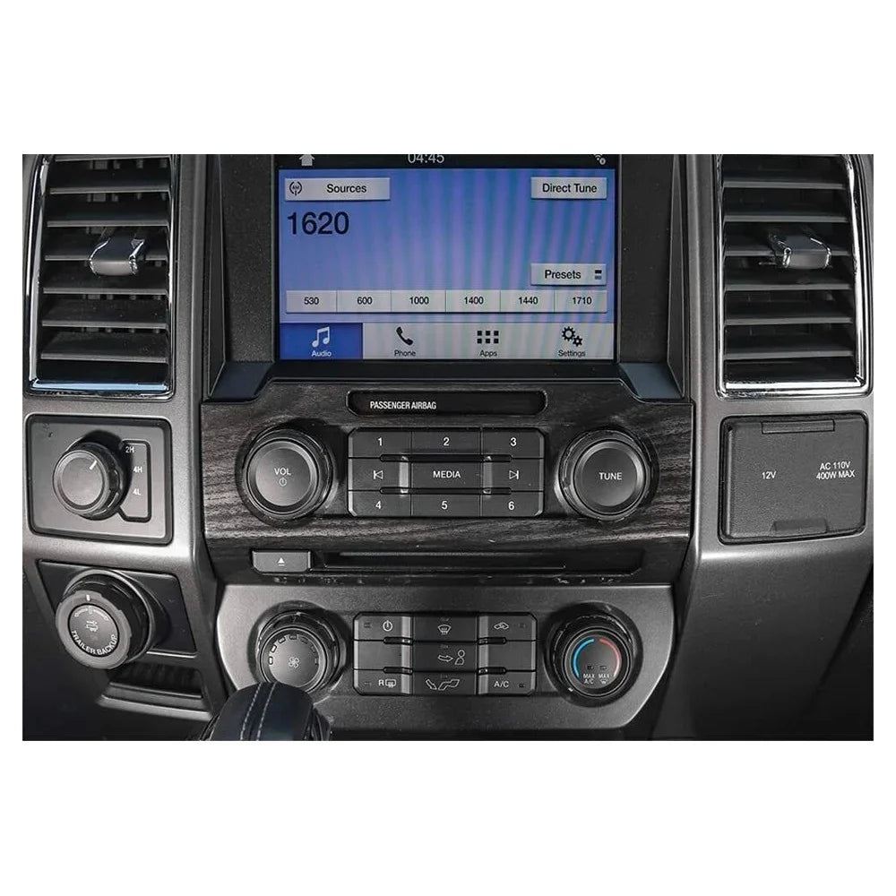Teledu Interior Center Console Trim Cover Kit F150 15+ Black Wood Accessories