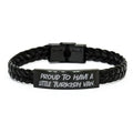 amangny Motivational Turkish Van Cat Gifts, Proud to Have a Little Turkish Van, Joke Braided Leather Bracelet for Friends from Friends