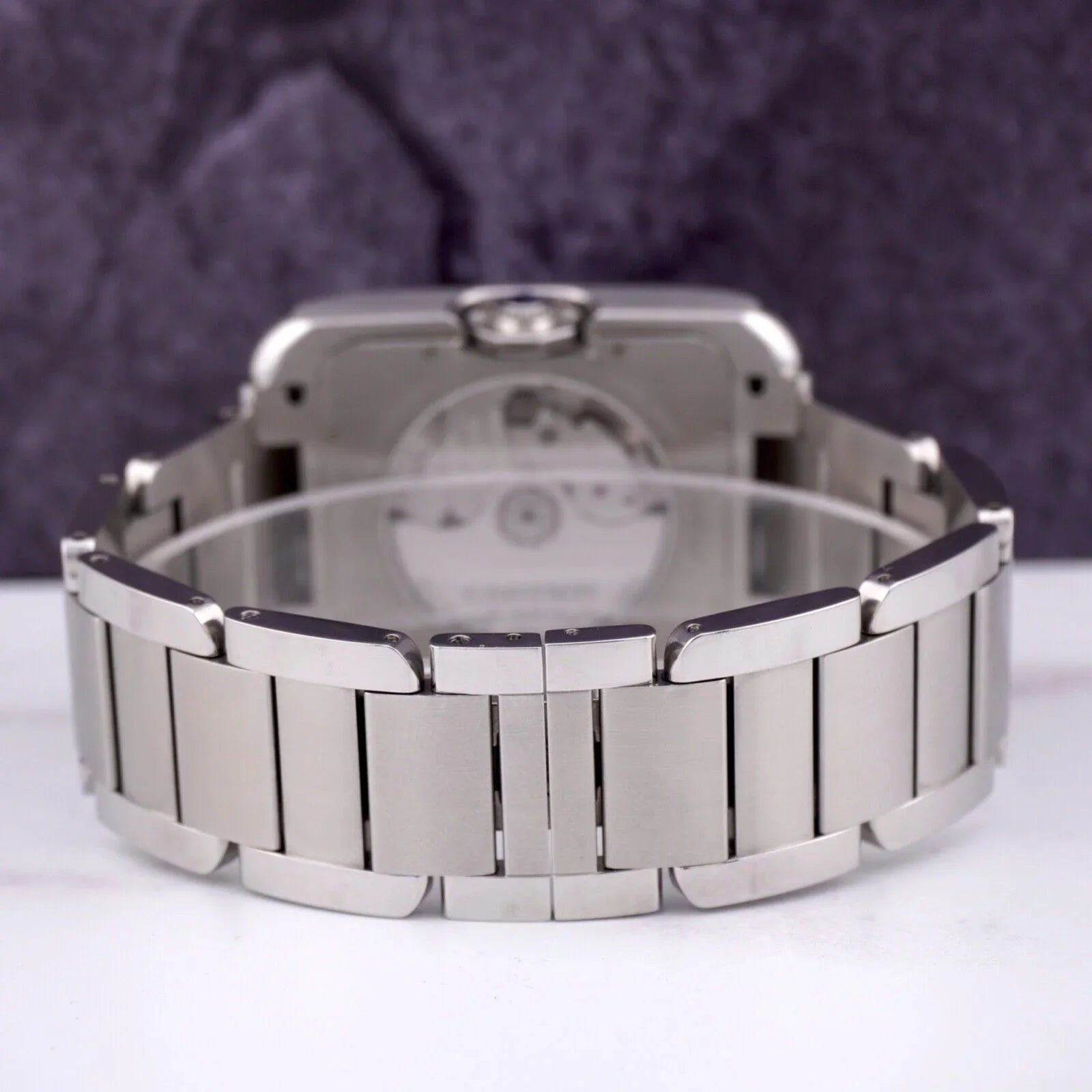 Cartier Tank Anglaise 37mm by 49mm Stainless Steel Mens Watch Silver Dial 3507