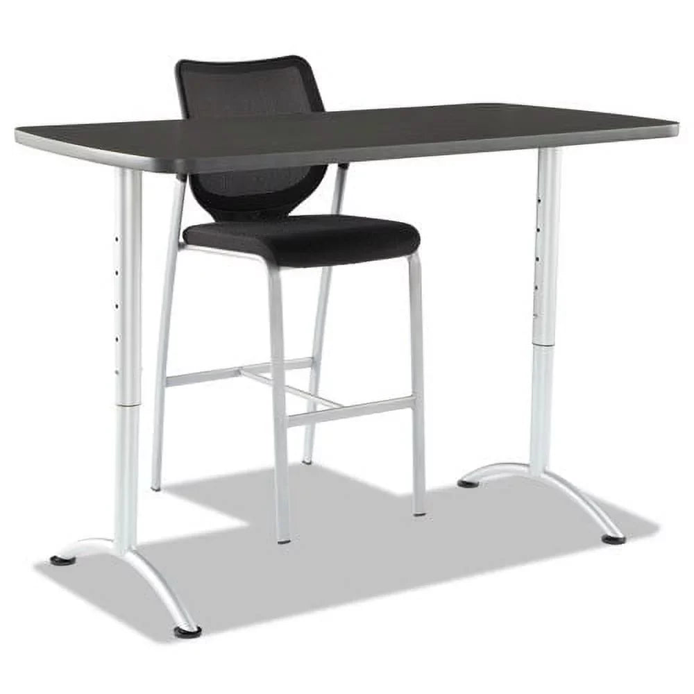 ARC 60 in. x 30 in. x 30 - 42 in. Rectangular Adjustable Height Table - Graphite/Silver