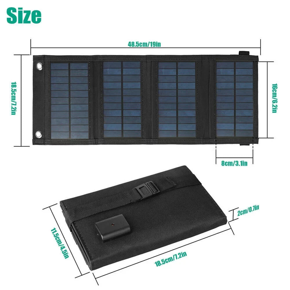 MDHAND 80W Solar Panel Foldable Suitable for Portable Power Station, iPhone, Ipad, Mobile pc USB Port, Suitable for Outdoor Camping Caravan RV Travel
