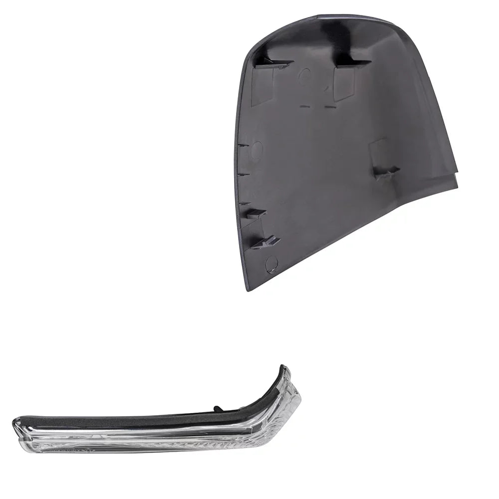 Brock Aftermarket Replacement Passenger Right Door Mirror Cover Paint To Match Gray And Turn Signal Light Set Compatible With 2015-2021 RAM Promaster City SLT/Tradesman SLT