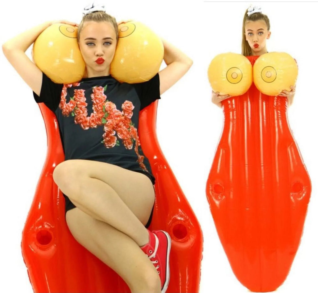 GIANT 4.5FT POOL FLOAT BOOBIES CUP HOLDERS BACHELOR BACHELORETTE PARTY BIG MOUTH