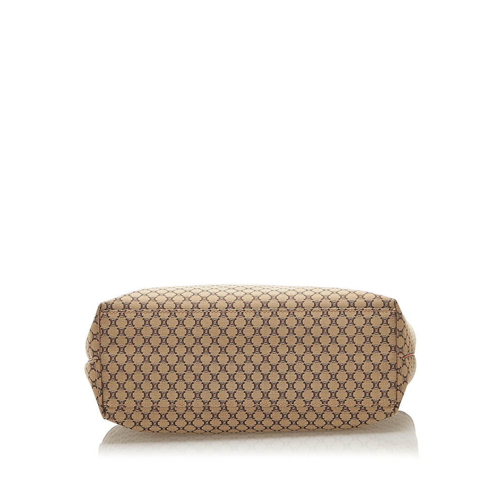 Pre-Owned Authenticated Celine Macadam Handbag Canvas Fabric Brown Top HandleBag Women (Good)