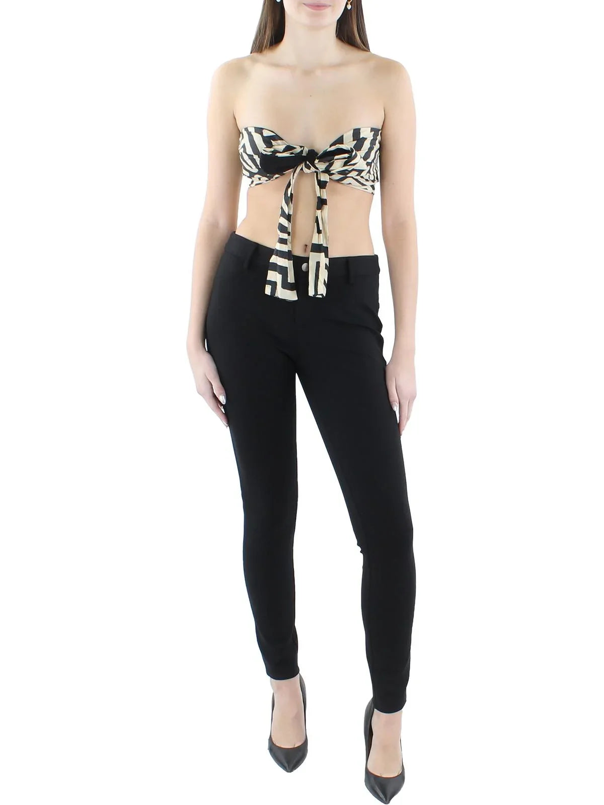 Johanna Ortiz Womens Printed Pleated Cropped