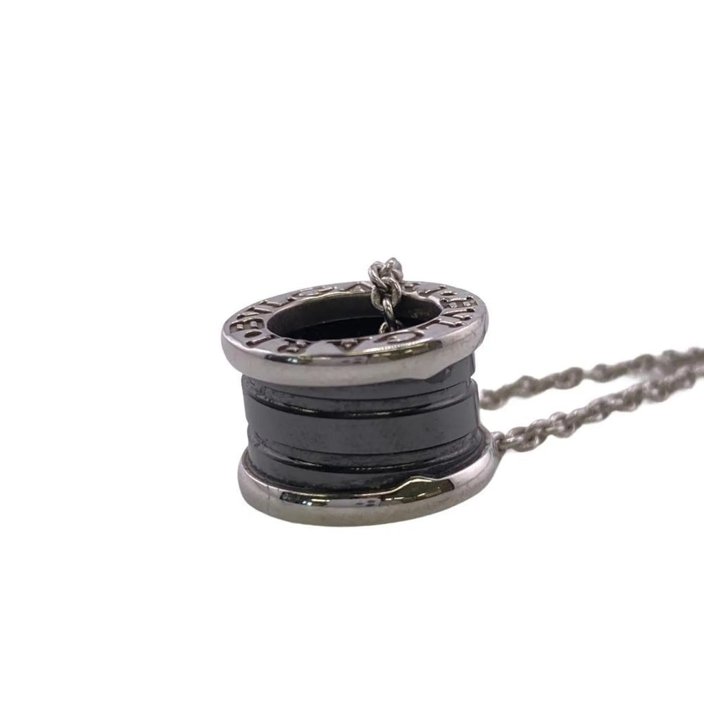 Pre-Owned BVLGARI B. Zero One 925 Save the Children Charity Necklace Black Men's Women's Z0005229 (Fair)