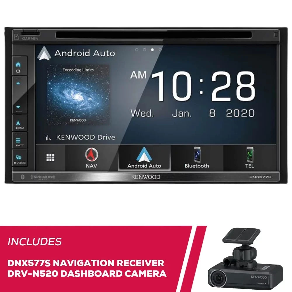 New Kenwood DNX577S 6.8" Navigation DVD Receiver & DRV-N520 Full HD Dashboard Camera