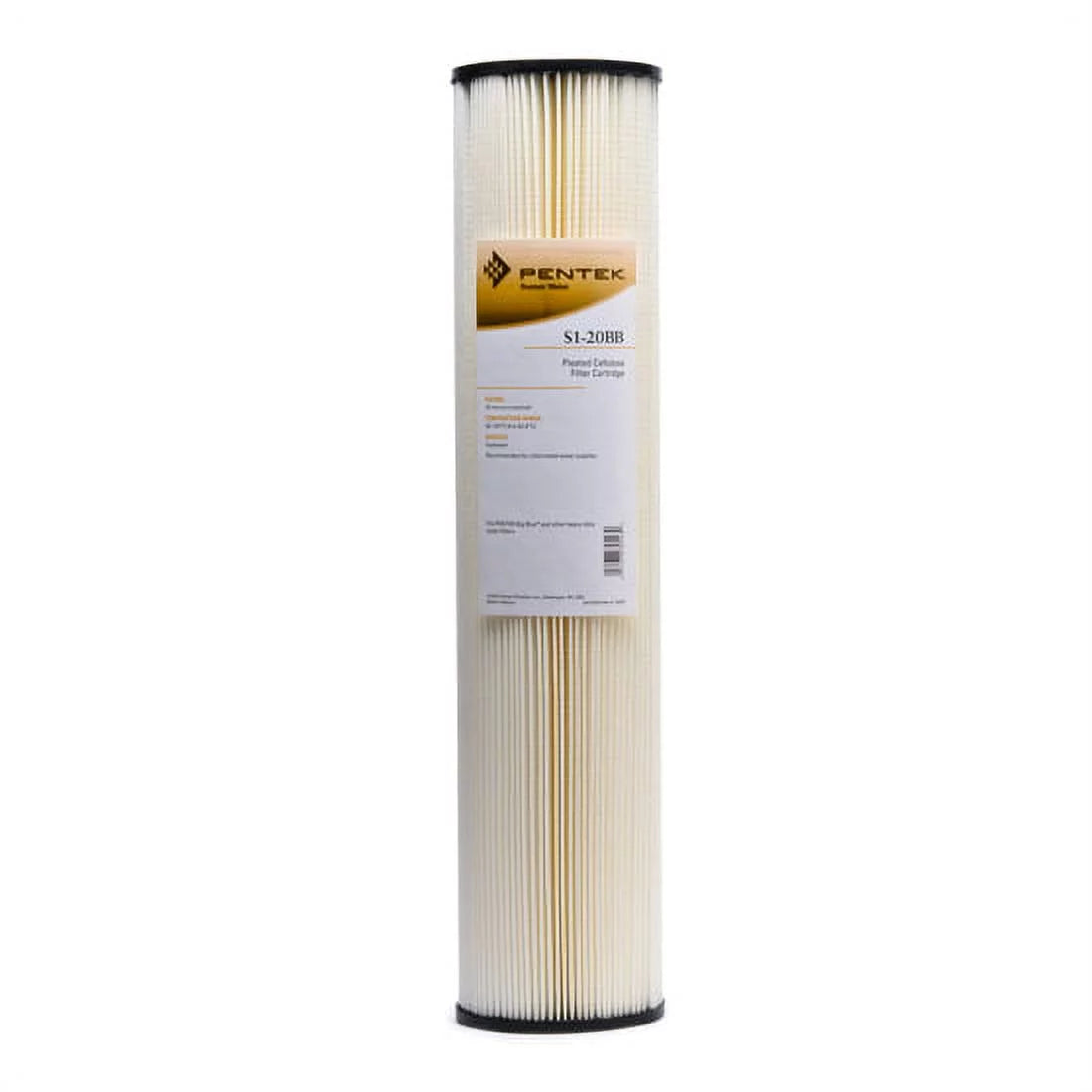 Pentek S1-20BB Pleated Cellulose Filter Cartridge, 20 inch x 4-1/2 inch, 20 Micron