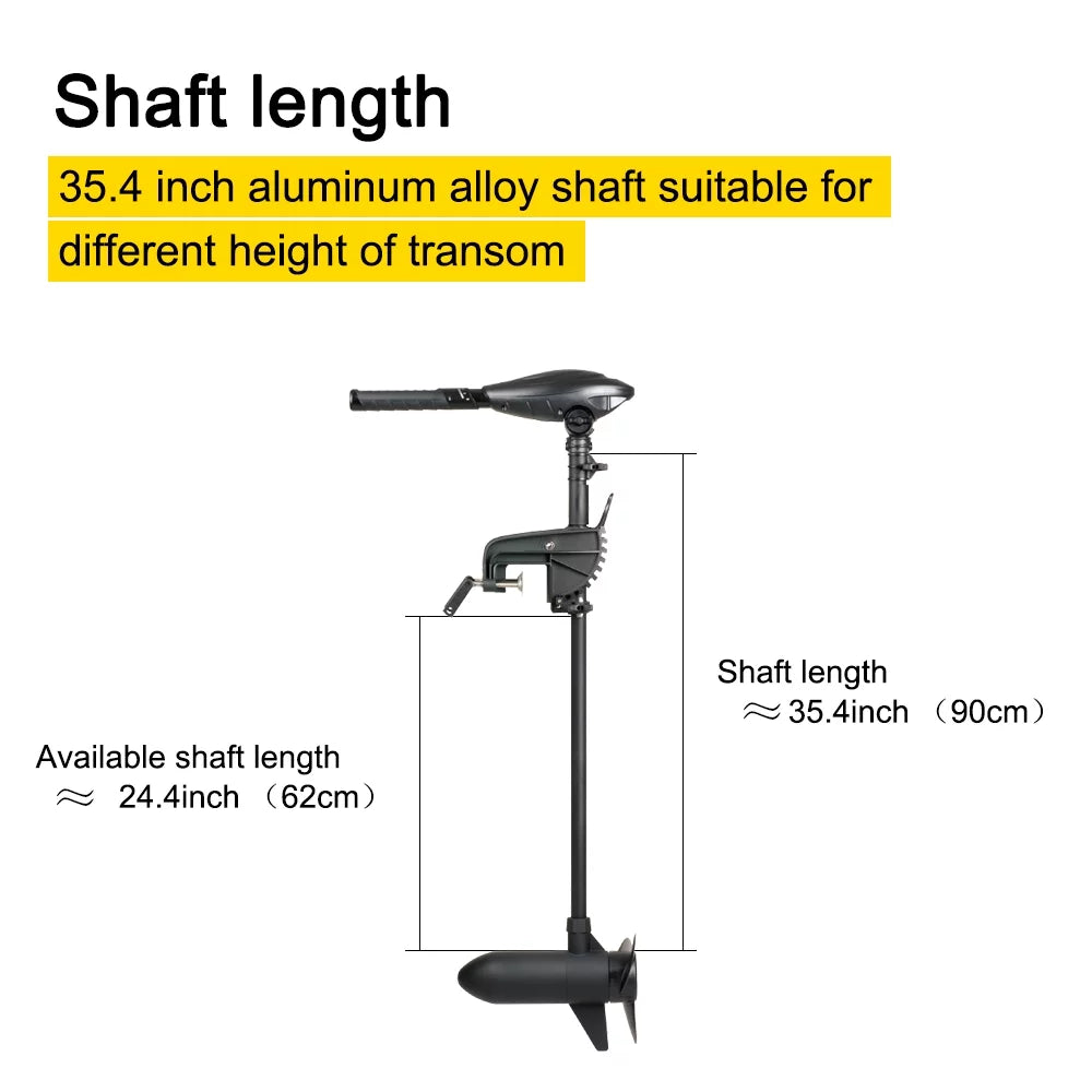 AQUOS Haswing Osapian Black 12V 55LBS 36inch Shaft Transom Mount Trolling Motor