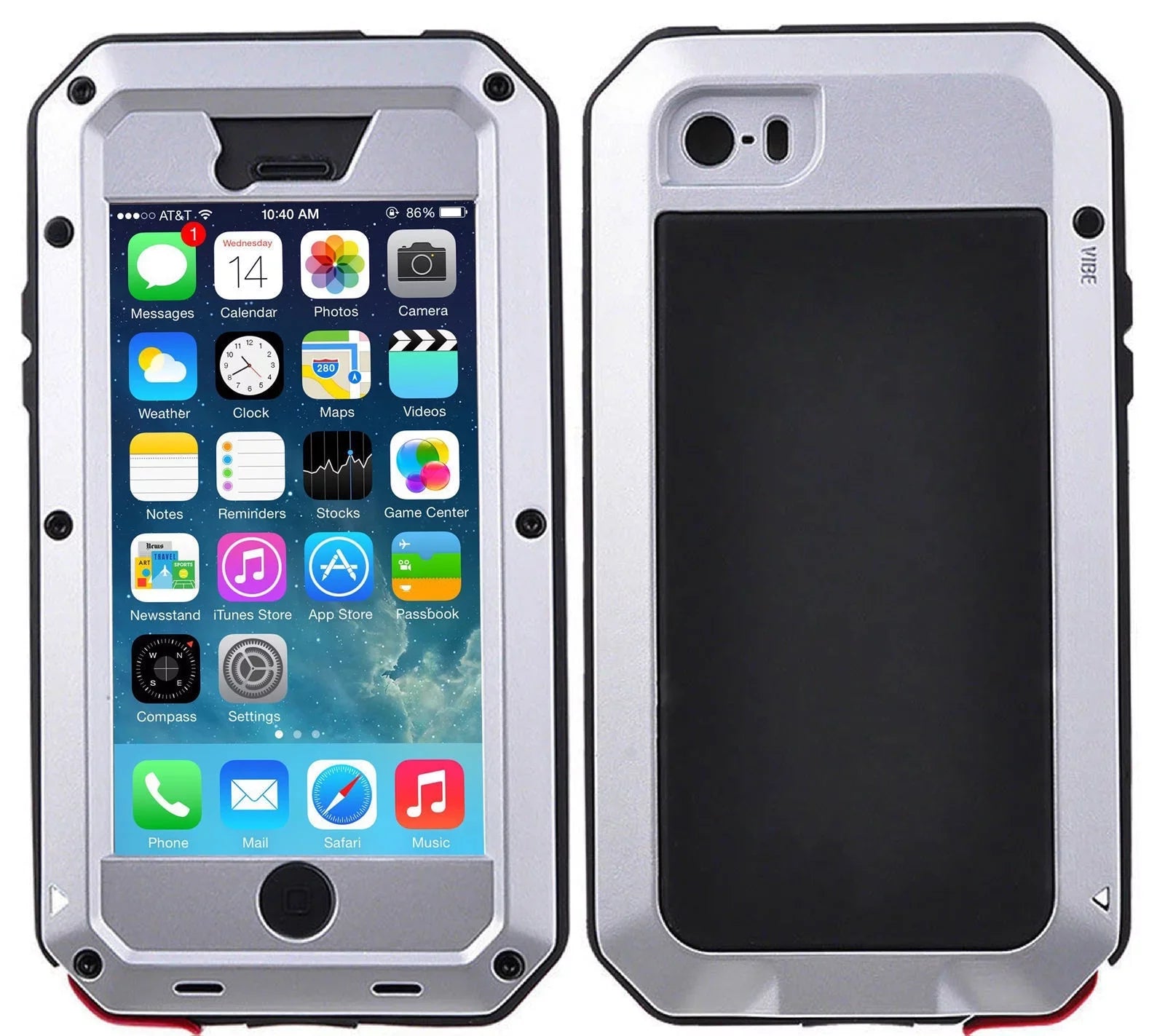Gorilla Glass Aluminum Metal iPhone 6 Plus Case (Silver) Heavy Duty Military Grade Shockproof and Scratch Resistant Protection, Rugged Outdoor Travel