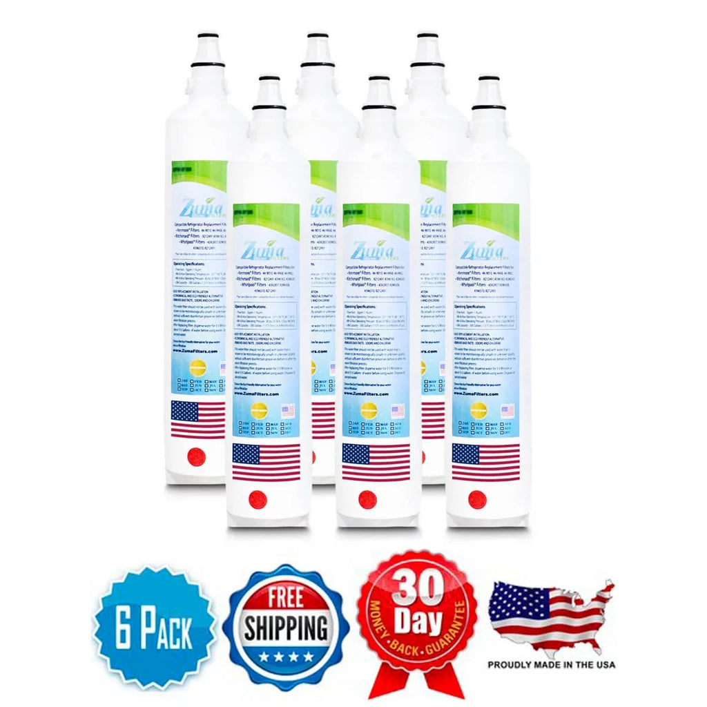ZUMA Brand , Liquid Filters , Model # ZWFZ1-RF750 , Compatible with Subzero® IT36CIRH - 6 Pack - Made in U.S.A.