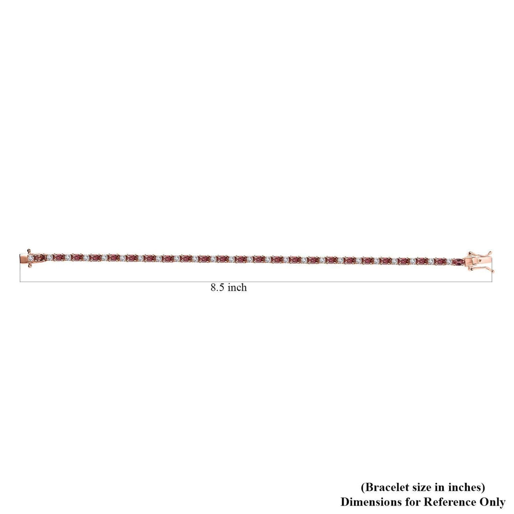 Shop LC Tourmaline Moissanite Oval 925 Sterling Silver Vermeil Rose Gold Plated Bracelet Jewelry Size 8" Ct 5.74 Birthday Mothers Day Gifts for Mom