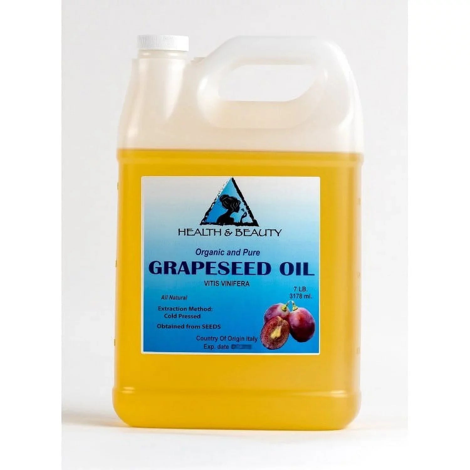 GRAPESEED OIL ORGANIC CARRIER COLD PRESSED 100% PURE 7 LB