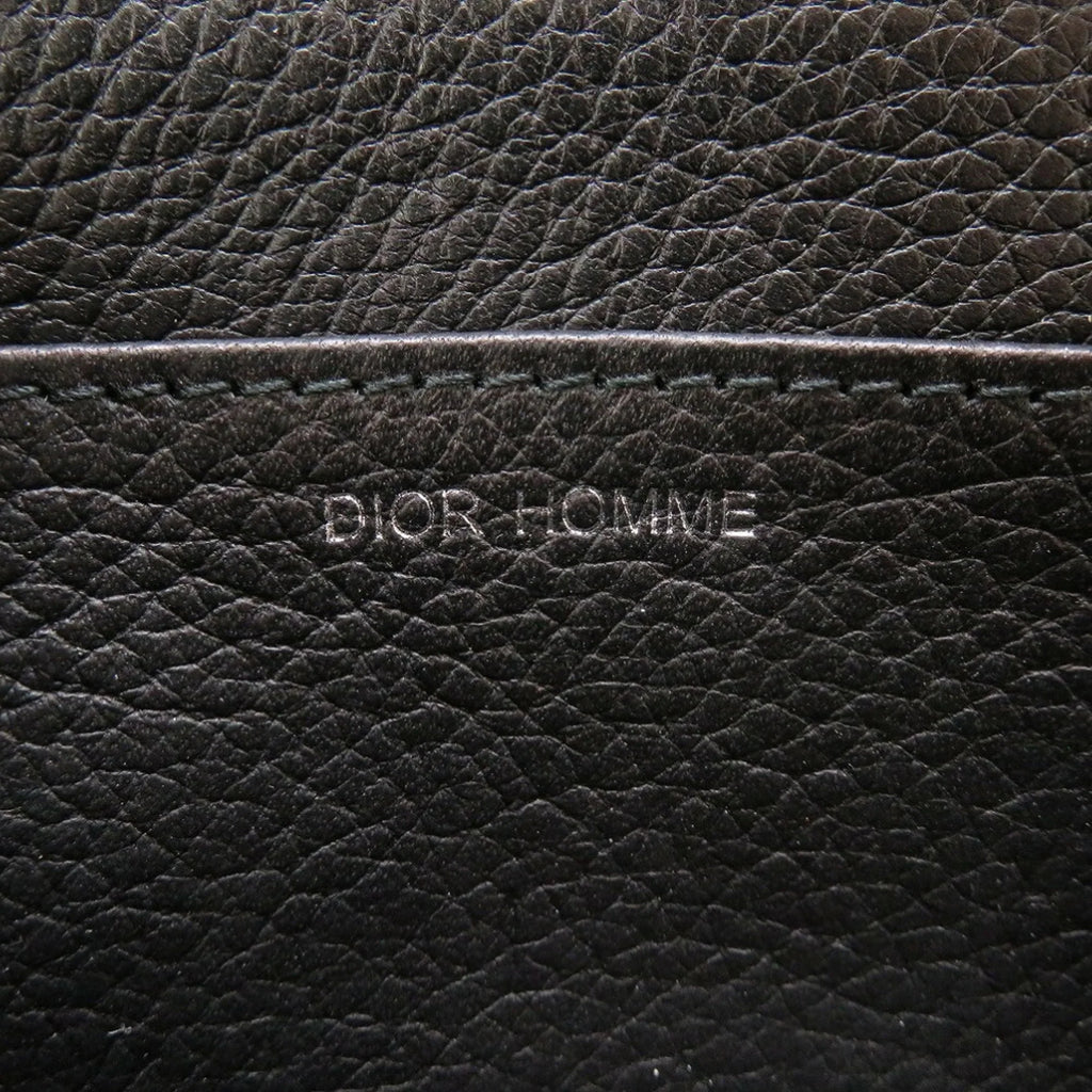 Pre-Owned Dior Homme Leather Black Men's Round Coin Case (Good)