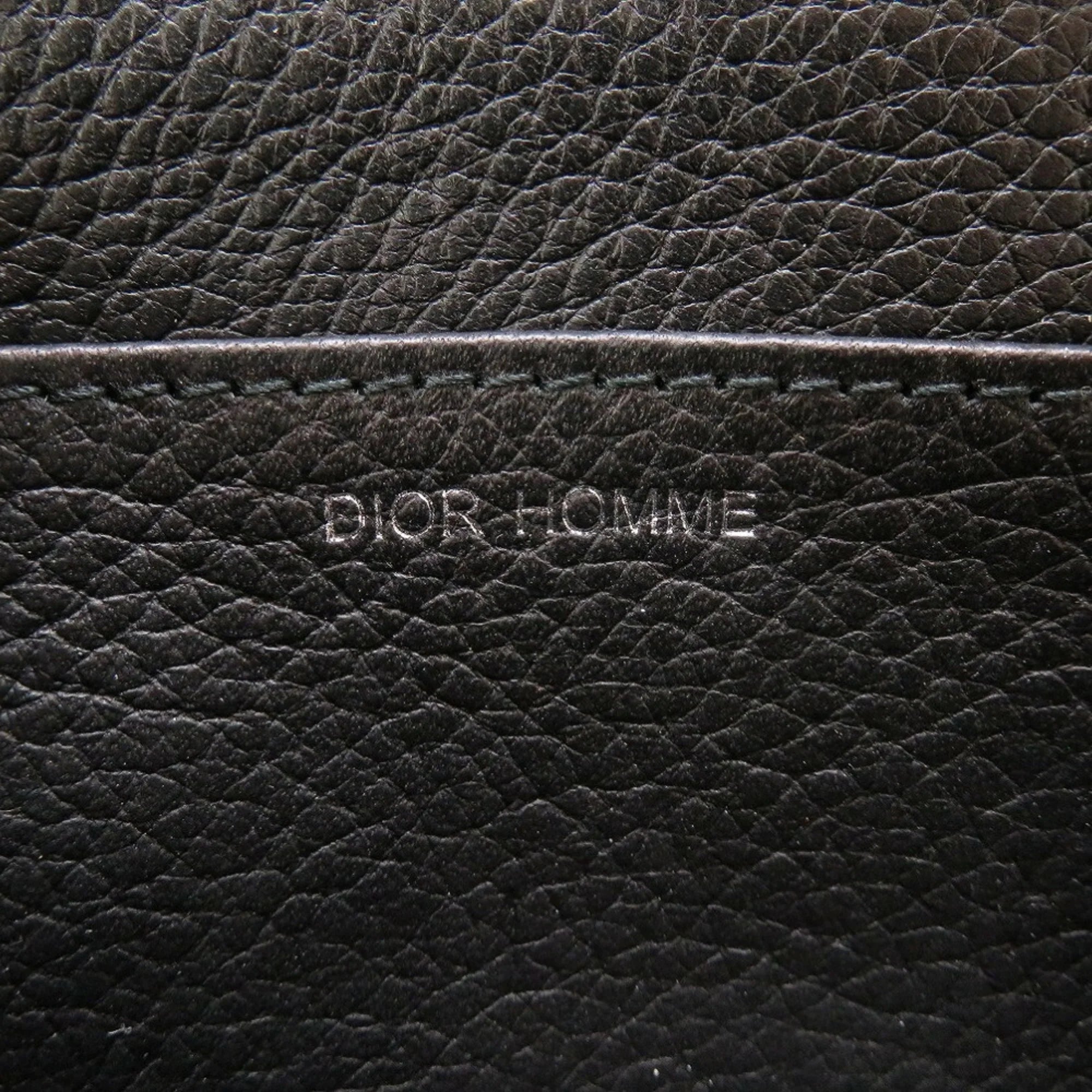 Pre-Owned Dior Homme Leather Black Men's Round Coin Case (Good)