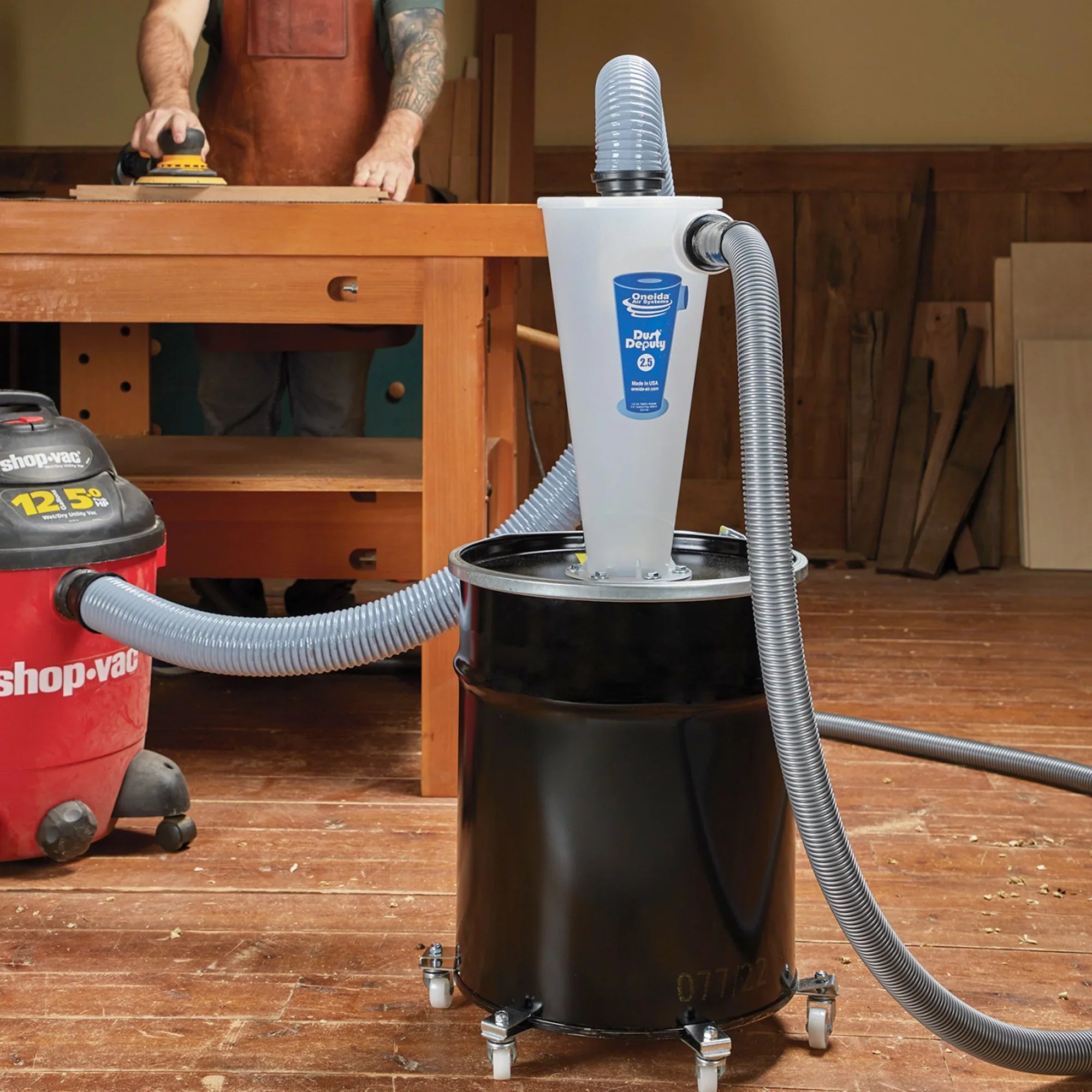 Oneida Air Systems Dust Deputy 2.5 Deluxe All Clear Cyclone Separator Kit