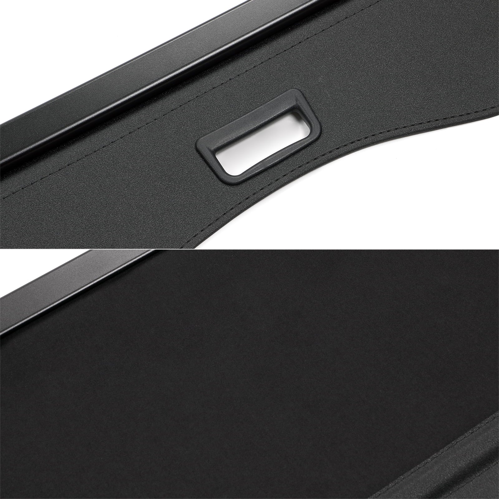 Ikon Motorsports Cargo Cover Compatible With 2013-2019 Ford Escape All Models PVC & Aluminum Rod Black Security Rear Trunk Cover Security Retractable Shield