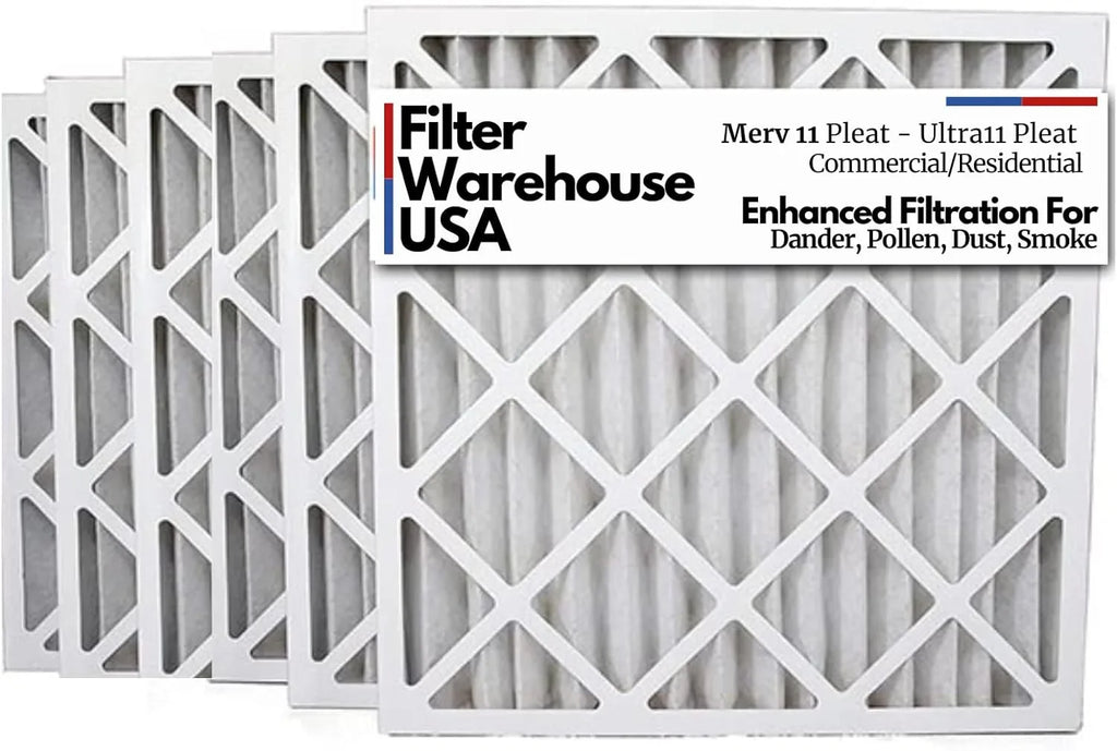 Ultra11 By 16X25x4 Merv 11, Pleated HVAC/Furnace Air Filters (6 Pack)