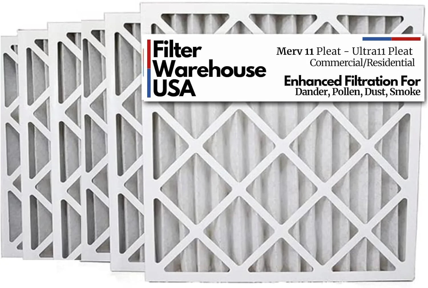 Ultra11 By 16X25x4 Merv 11, Pleated HVAC/Furnace Air Filters (6 Pack)