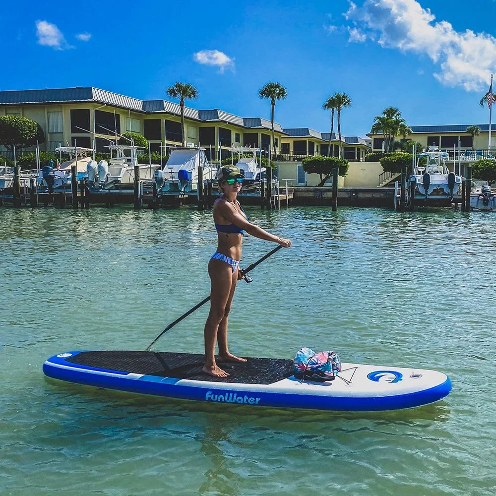 Inflatable Stand-Up Paddle Board - 335 X 82 X 15 Cm, Max Load Bearing of 150KG - Complete Accessories, Adjustable Paddle and Pump, Travel Backpack